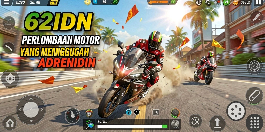 Screenshot gameplay <strong>62IDN</strong> menunjukkan balapan yang seru dan mendebarkan.