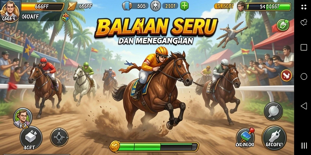 Screenshot menampilkan aksi balapan intens dari 666FF.