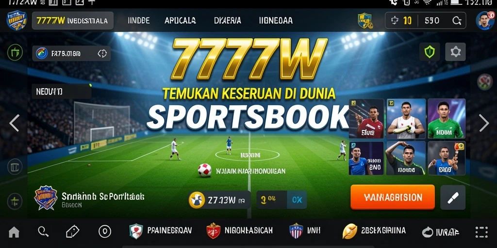 Tampilan gameplay menarik dari aplikasi Sportsbook 7777W.