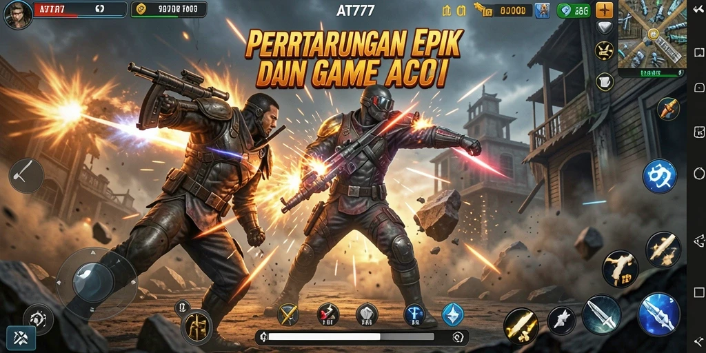 Tampilan seru gameplay AT777 dalam pertempuran aksi.