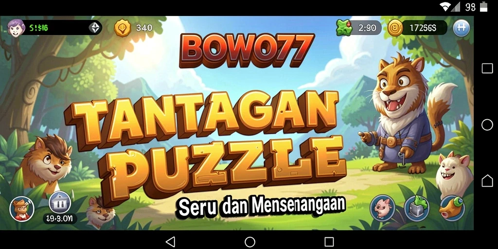 Screenshot gameplay BOWO77 yang menampilkan puzzle menarik.