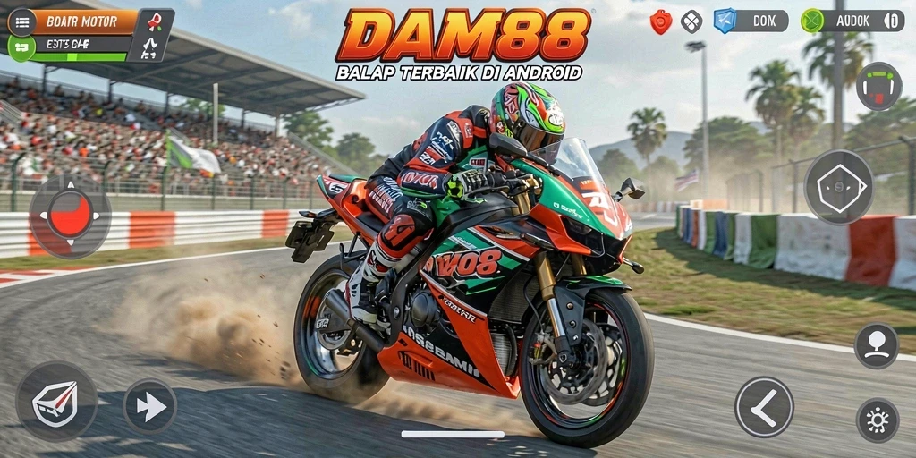 Tampilan gameplay memukau balap motor di DAM88.