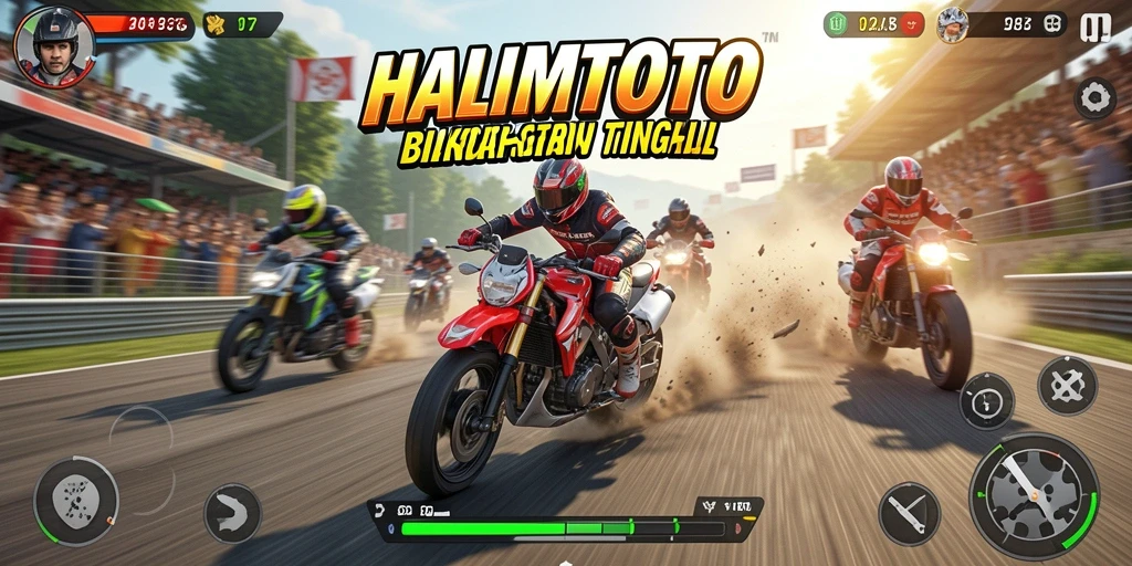 Tampilan menarik dari gameplay balapan HALIMTOTO yang menegangkan.