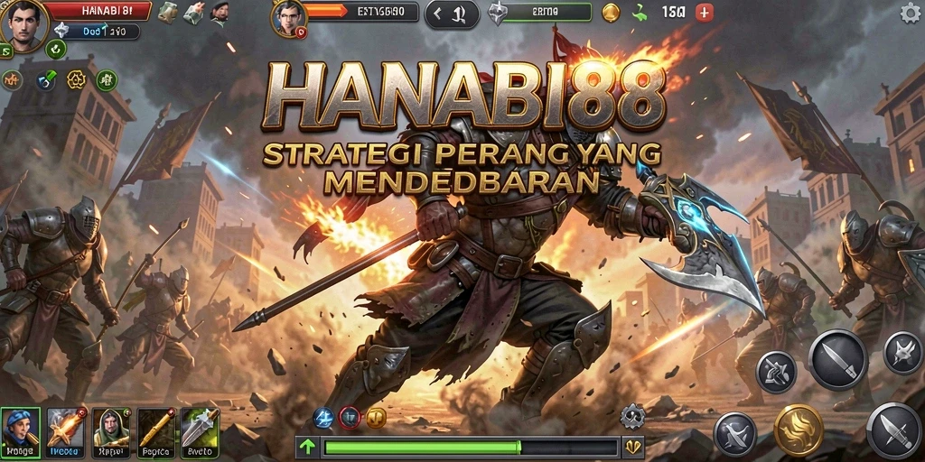 Tampilan mendebarkan dari gameplay strategi HANABI88.