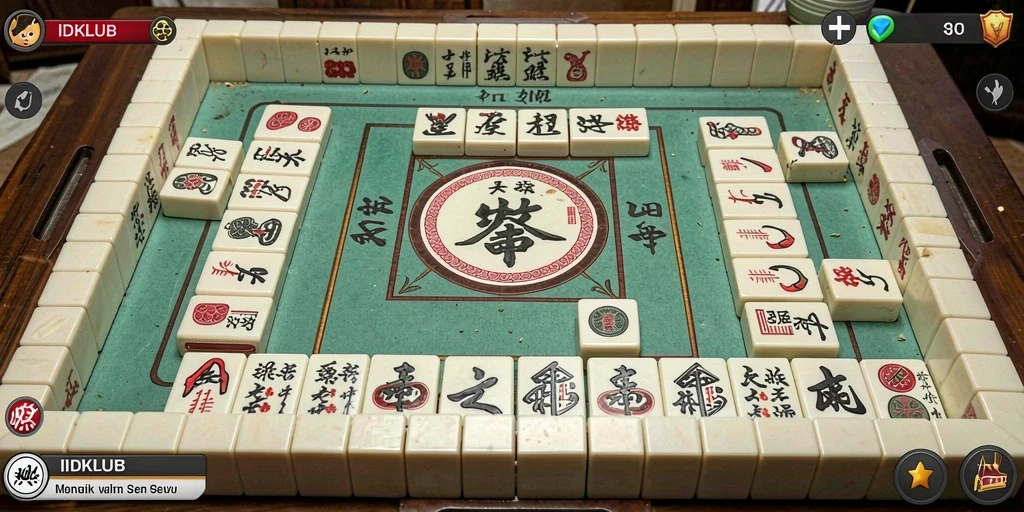 Tampilan gameplay IDKLUB yang menarik di permainan Mahjong.