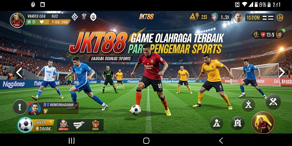 Screenshot menampilkan aksi seru dalam gameplay olahraga JKT88.