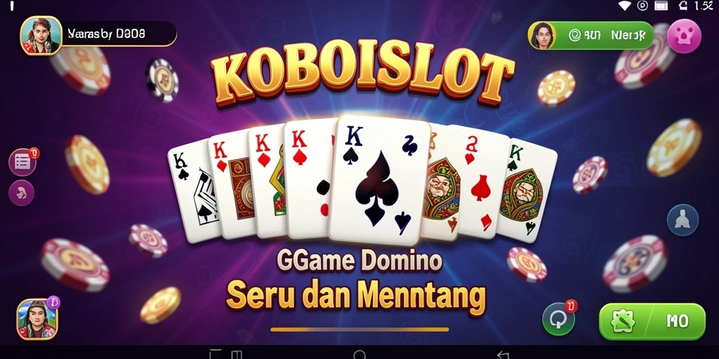 Tampilan seru dari gameplay KOBOISLOT yang menampilkan aksi permainan Domino.