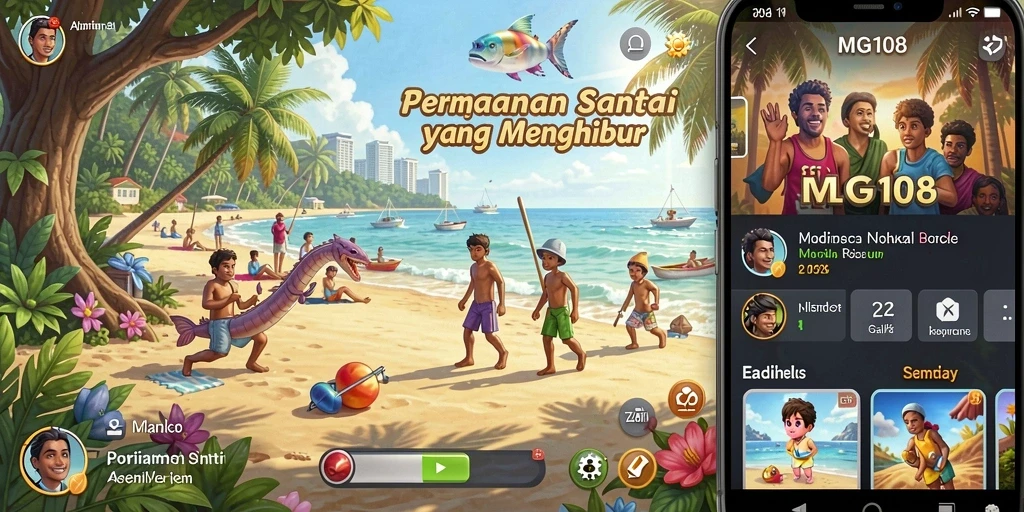 Tampilan gameplay MG108 yang penuh warna dan menarik.