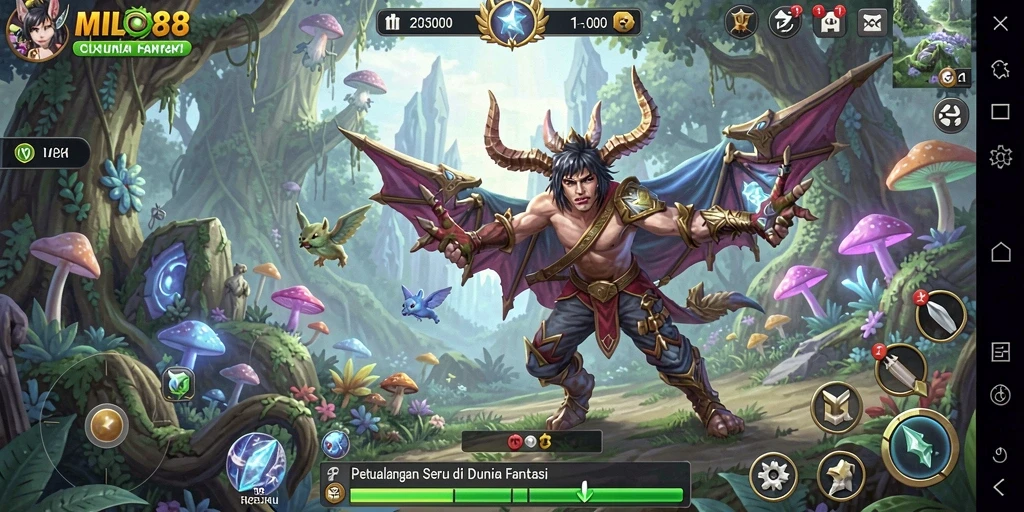 Tampilan gameplay petualangan yang menakjubkan di MILO88.