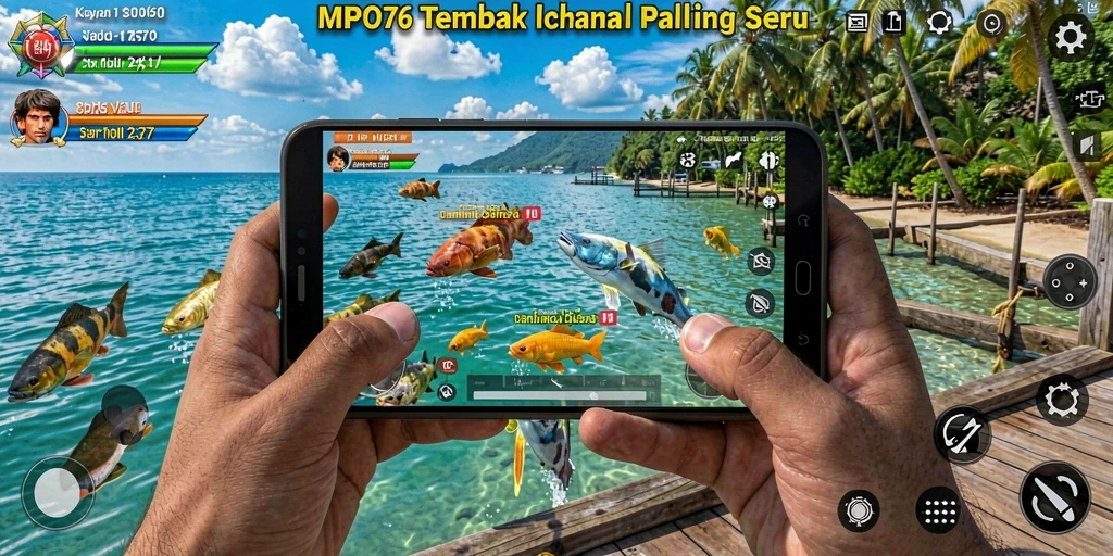 Screenshot gameplay MPO76: aksi seru menembak ikan di lautan.