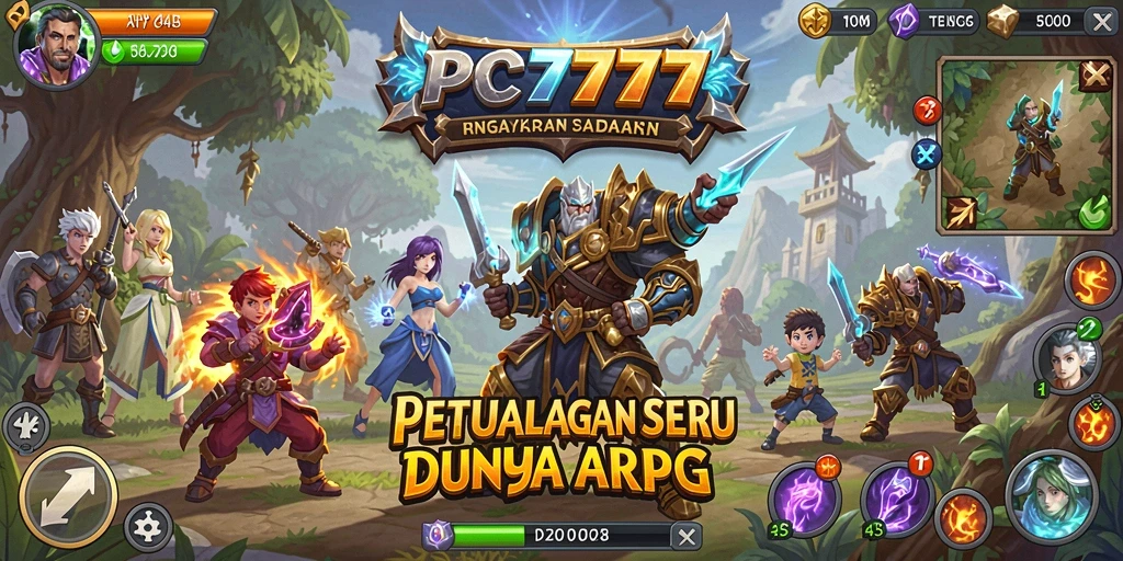 Tangkapan layar gameplay PC777 menampilkan pertarungan seru dalam dunia ARPG.