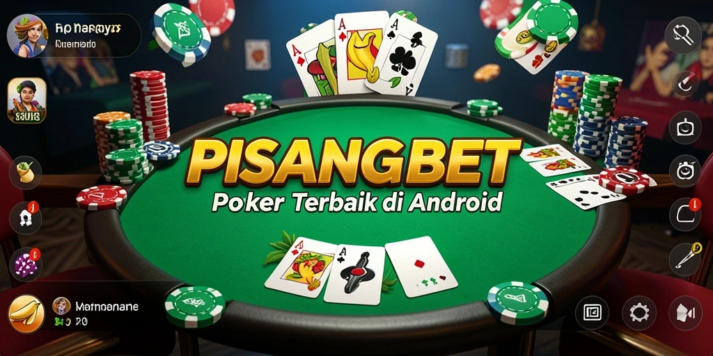 Tampilan utama gameplay seru PISANGBET dengan kartu dan chip.