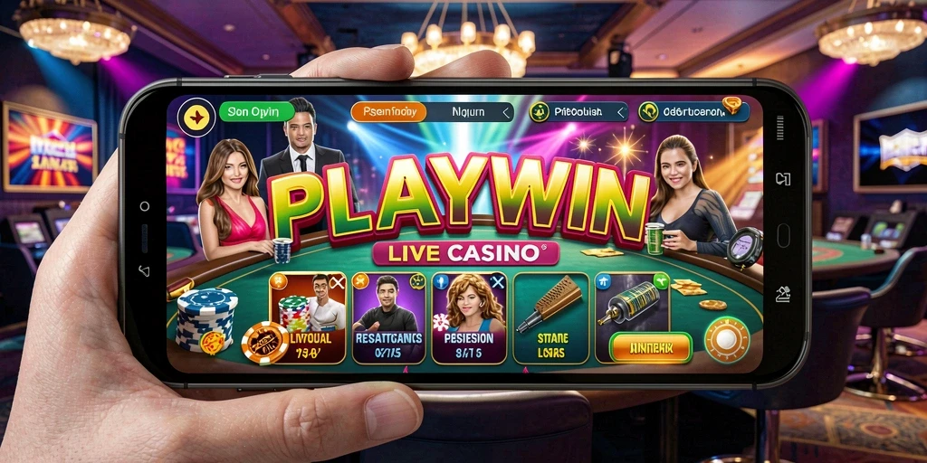 Tampilan gameplay Live Casino yang menarik dan interaktif di PLAYWIN.