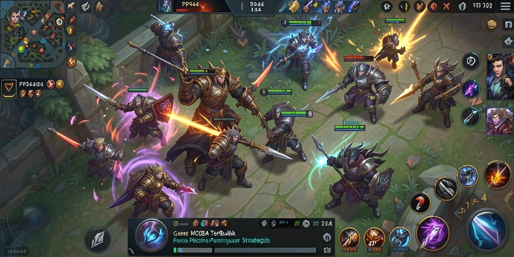 Screenshot gameplay PP444 menampilkan aksi pertempuran yang intens dan karakter yang dinamis.