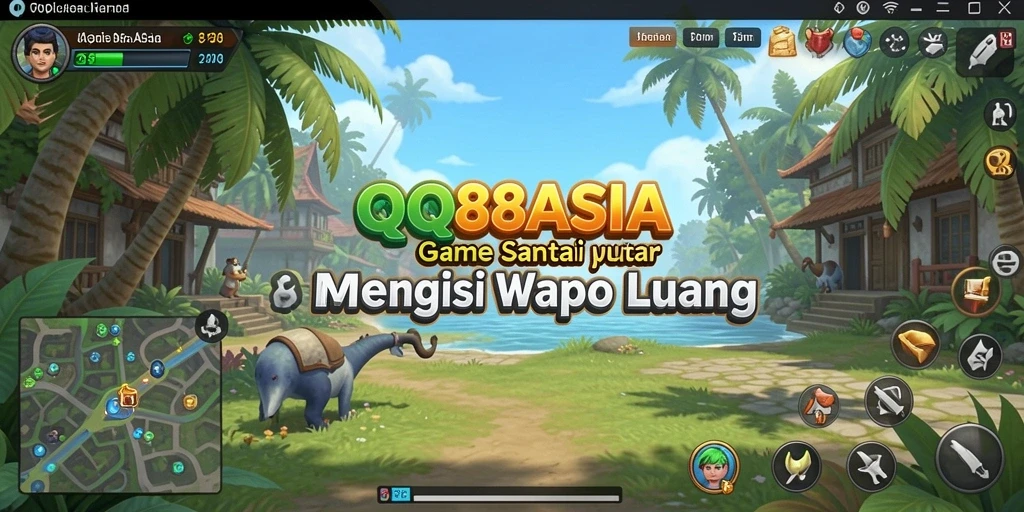 Tampilan gameplay QQ88ASIA yang ceria dan penuh warna.