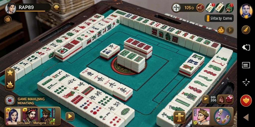 Screenshot gameplay RAP89 yang menunjukkan keseruan permainan Mahjong.