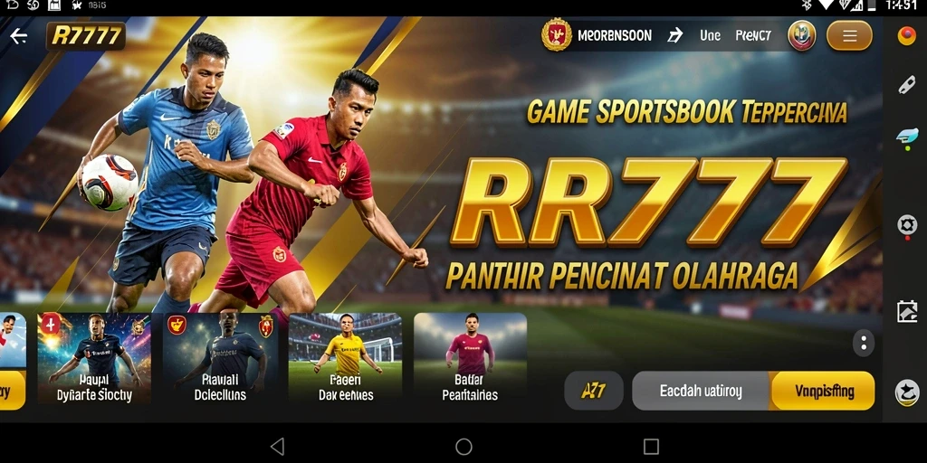 Tampilan utama RR777 dengan fitur taruhan olahraga yang menarik.