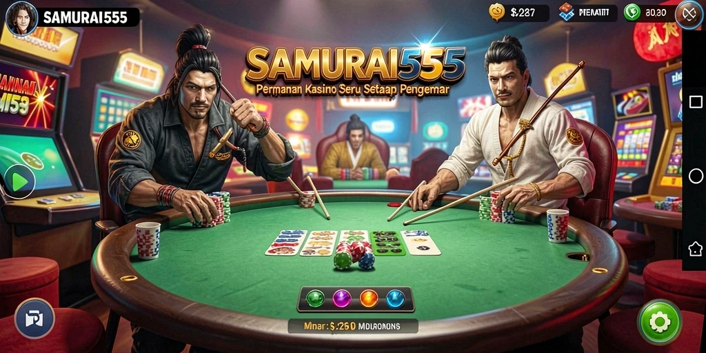 Screenshot gameplay SAMURAI555 yang menampilkan kasino virtual.