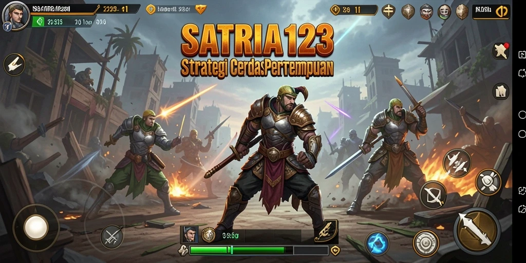 Tampilan gameplay menarik dalam pertempuran strategi dinamis.