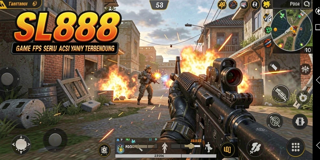 Screenshot gameplay SL888 dengan aksi tembak-menembak yang seru.