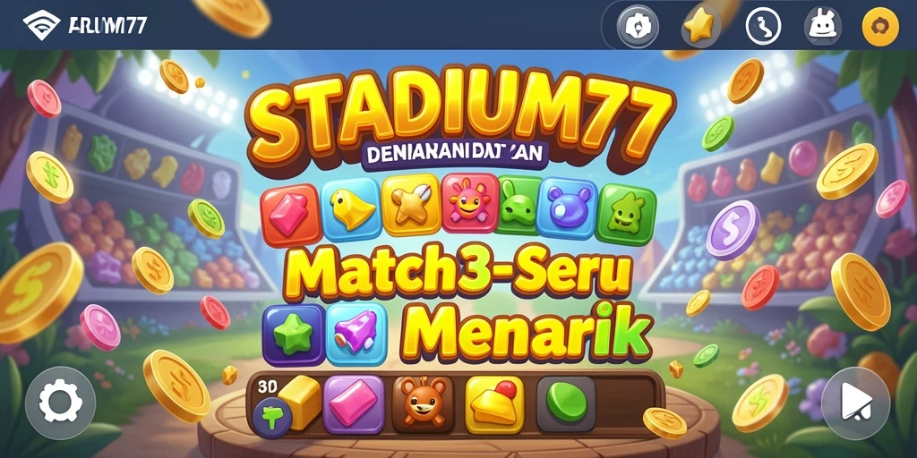 Tampilan gameplay seru dari STADIUM77 yang penuh tantangan Match-3.