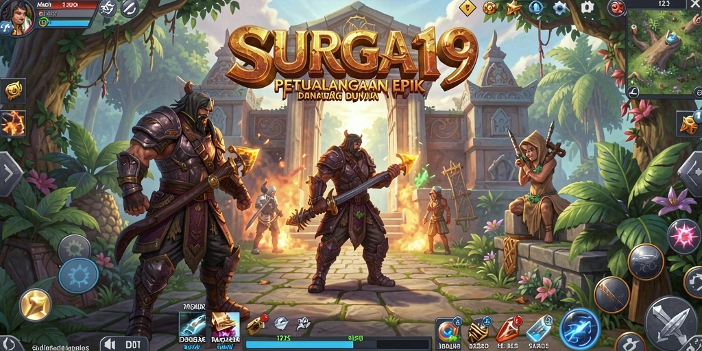 Menampilkan pertempuran epik dalam dunia RPG SURGA19.