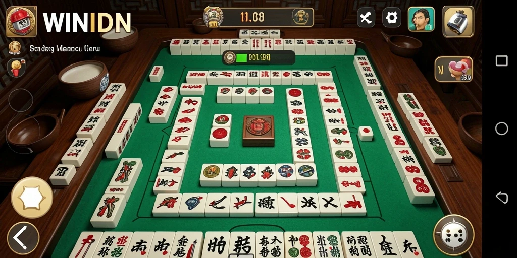 Screenshot gameplay WINIDN yang menampilkan tantangan Mahjong yang menarik.