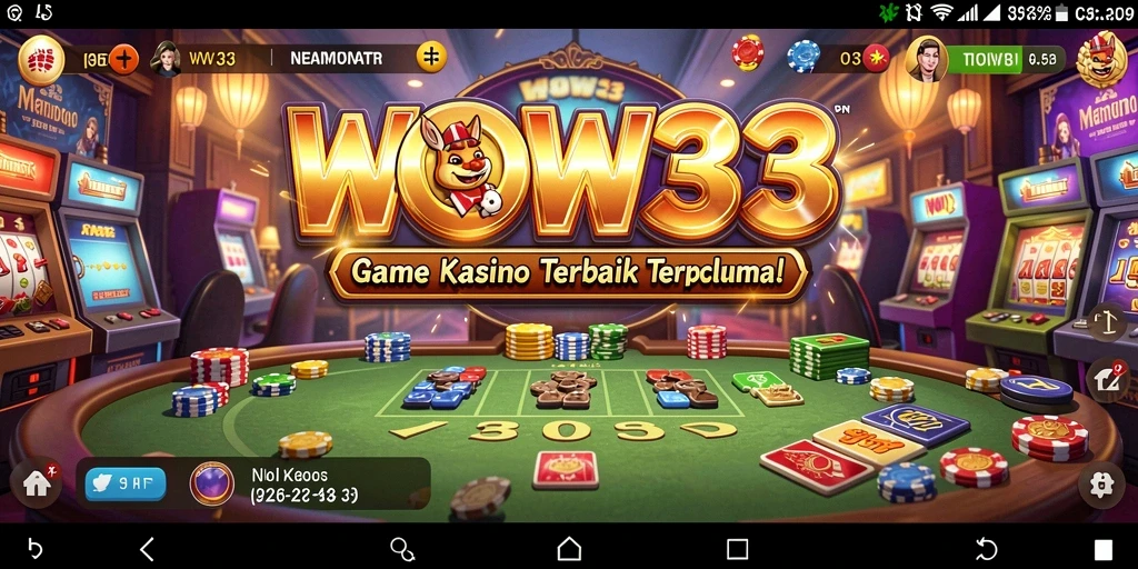 Tampilan menarik dari gameplay Kasino yang seru di WOW33.